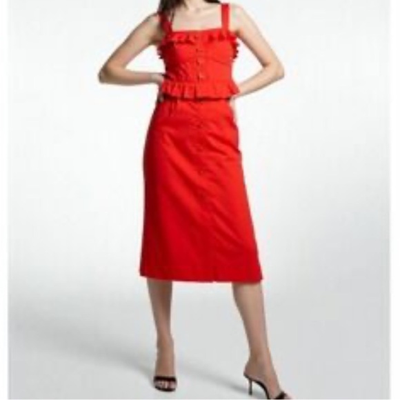 Sea New York Royal Blue Ruffle Corset Bustier Milkmaid Zip Front Midi Dress S - Picture 5 of 15